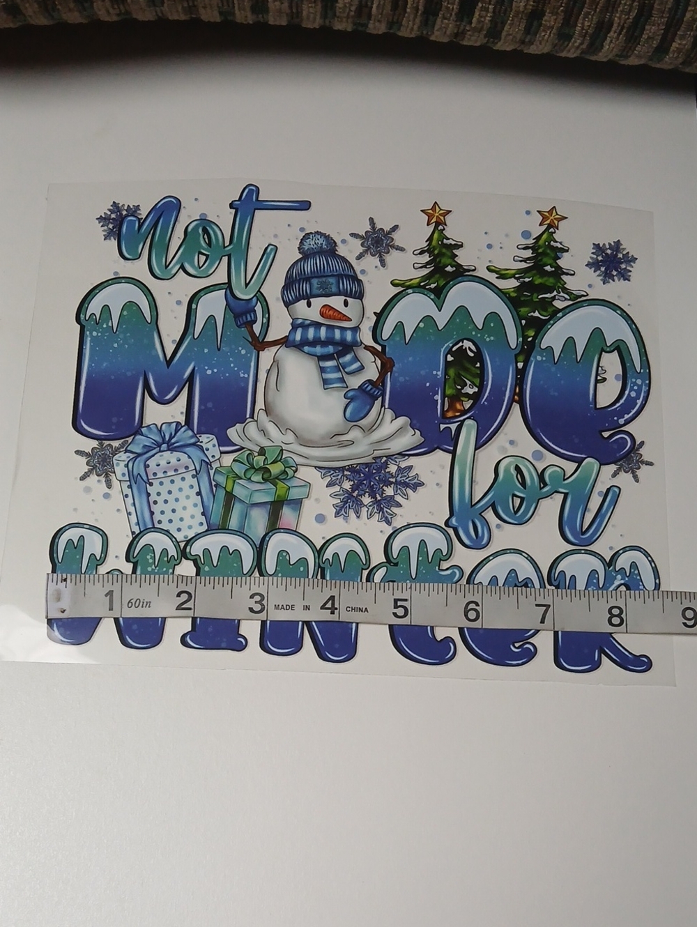 Ready to Press Winter DTF Transfers Set of 4 Snowman Not Made For Winter - Picture 6 of 6